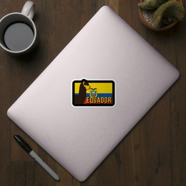 Ecuador Flag Alpaca Ecuadorian Quito South America Andes Condor by Shirtsurf